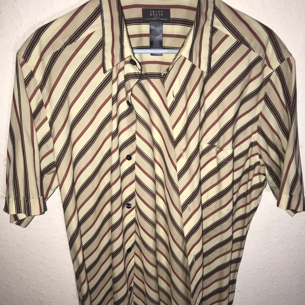 Crazy horse diagonal line vintage shirt